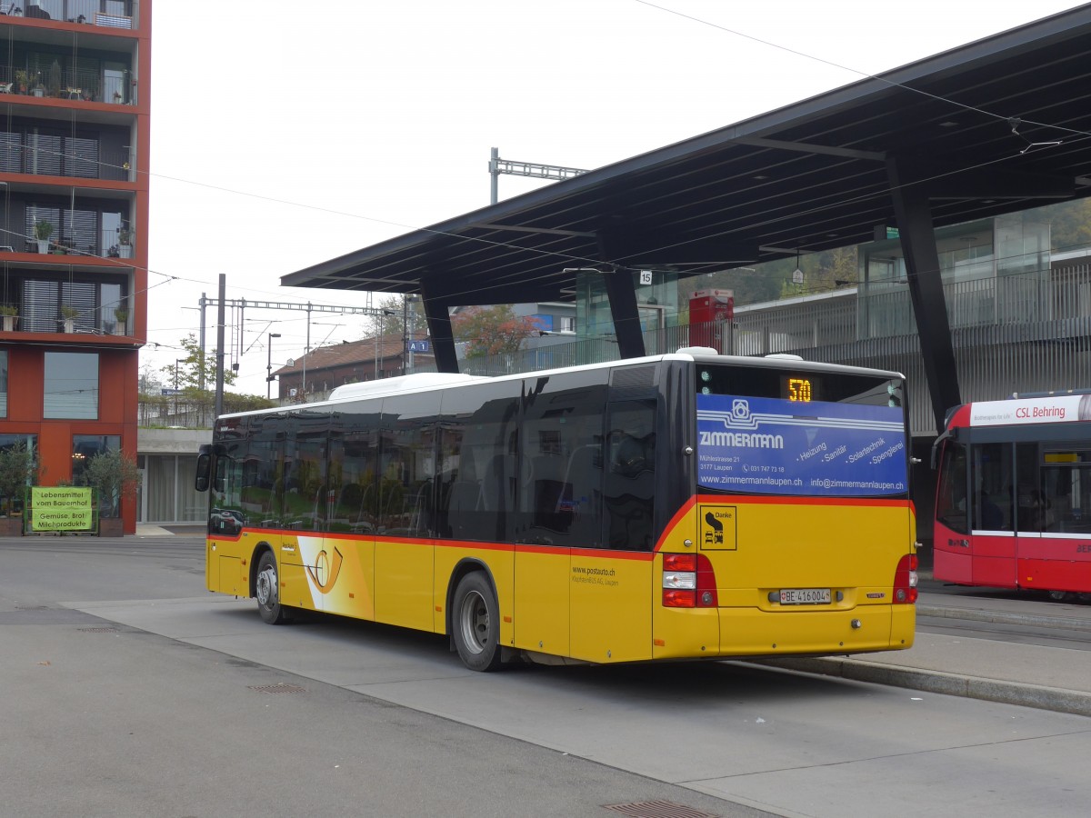 (156'111) - Klopfstein, Laupen - Nr. 4/BE 416'004 - MAN am 26. Oktober 2014 beim Bahnhof Bern Br�nnen