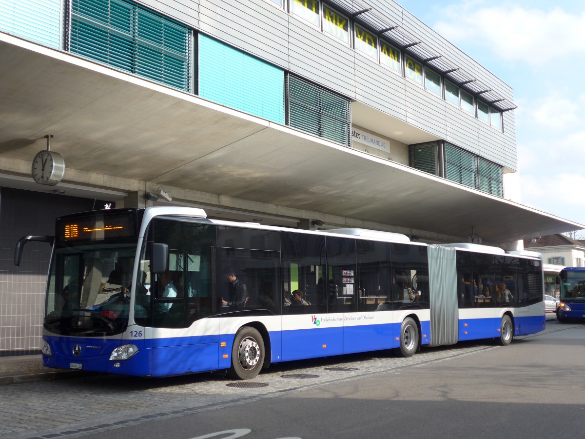 (156'252) - VZO Gr�ningen - Nr. 126/ZH 484'126 - Mercedes am 28. Oktober 2014 beim Bahnhof Uster