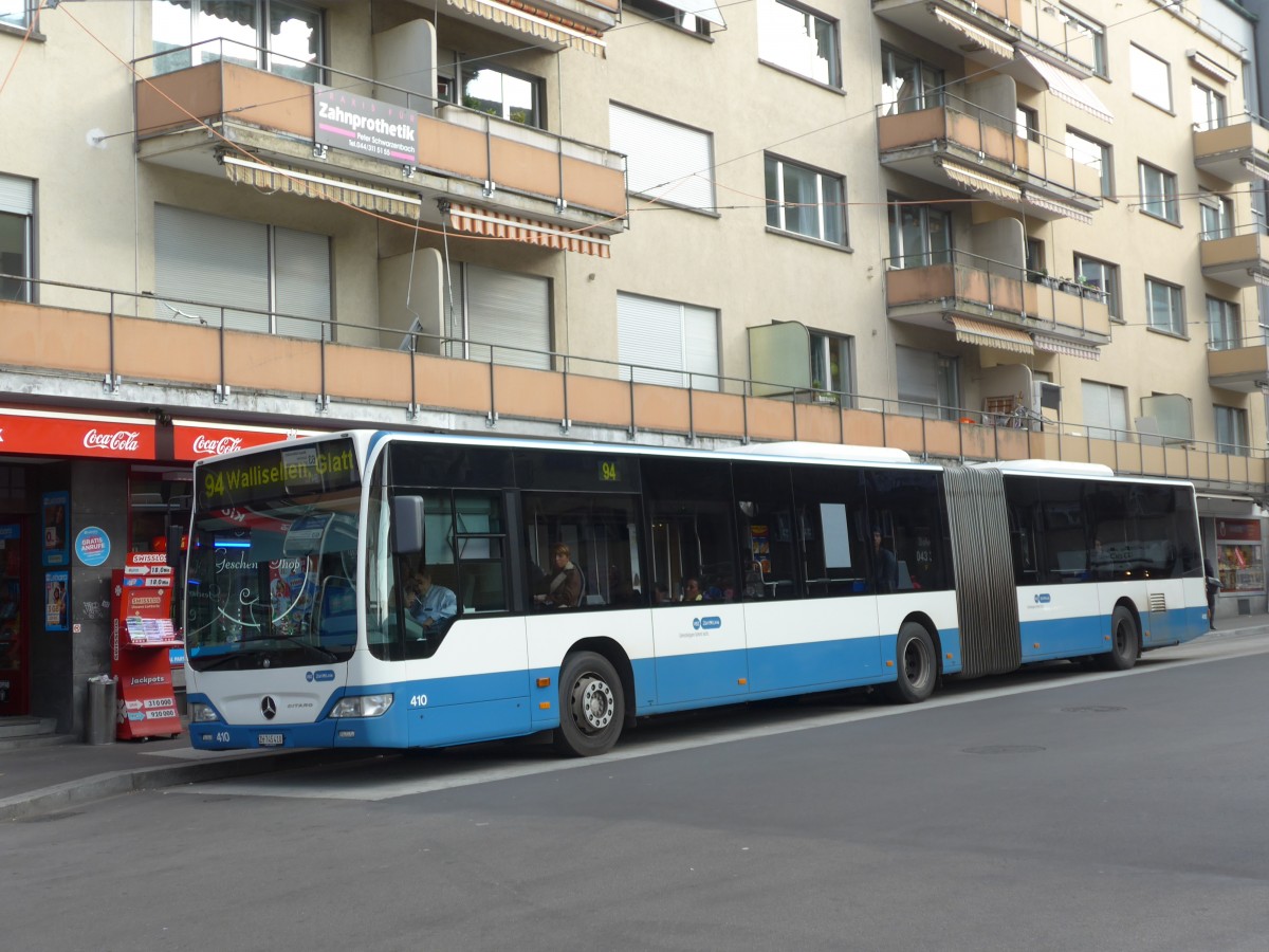 (156'276) - VBZ Z�rich - Nr. 410/ZH 745'410 - Mercedes am 28. Oktober 2014 beim Bahnhof Z�rich-Oerlikon