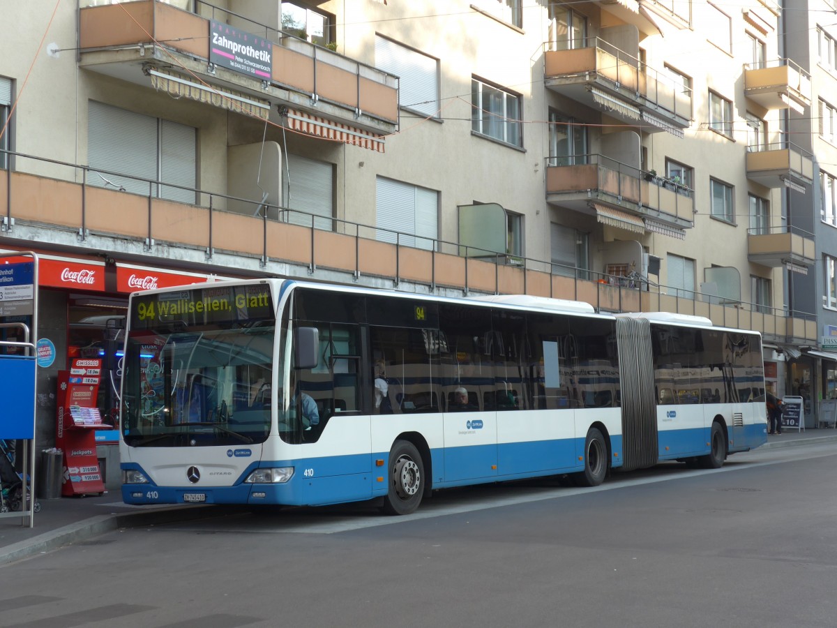 (156'296) - VBZ Z�rich - Nr. 410/ZH 745'410 - Mercedes am 28. Oktober 2014 beim Bahnhof Z�rich-Oerlikon