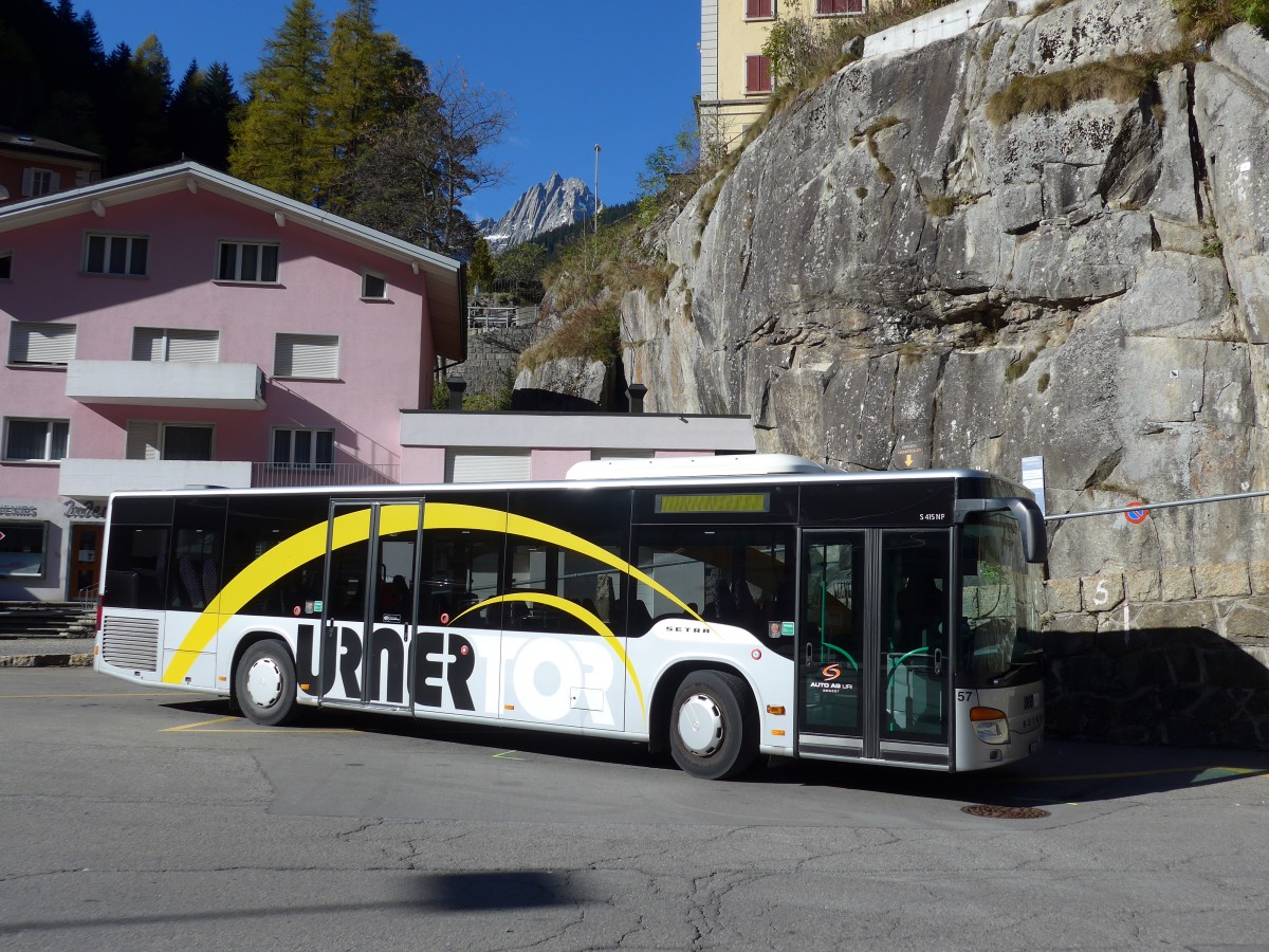 (156'360) - AAGU Altdorf - Nr. 57/UR 9347 - Setra am 31. Oktober 2014 beim Bahnhof G�schenen