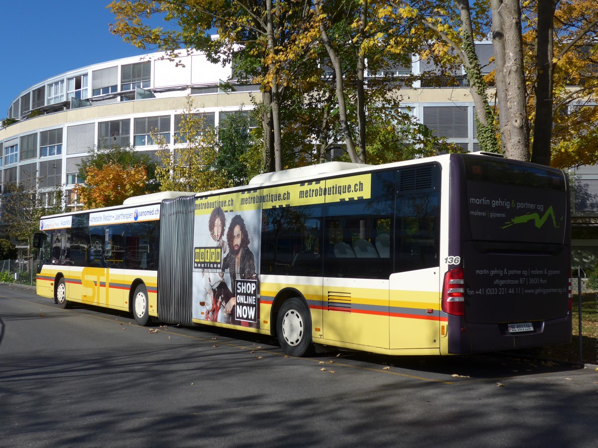 (156'408) - STI Thun - Nr. 136/BE 801'136 - Mercedes am 1. November 2014 bei der Schiffl�ndte Thun