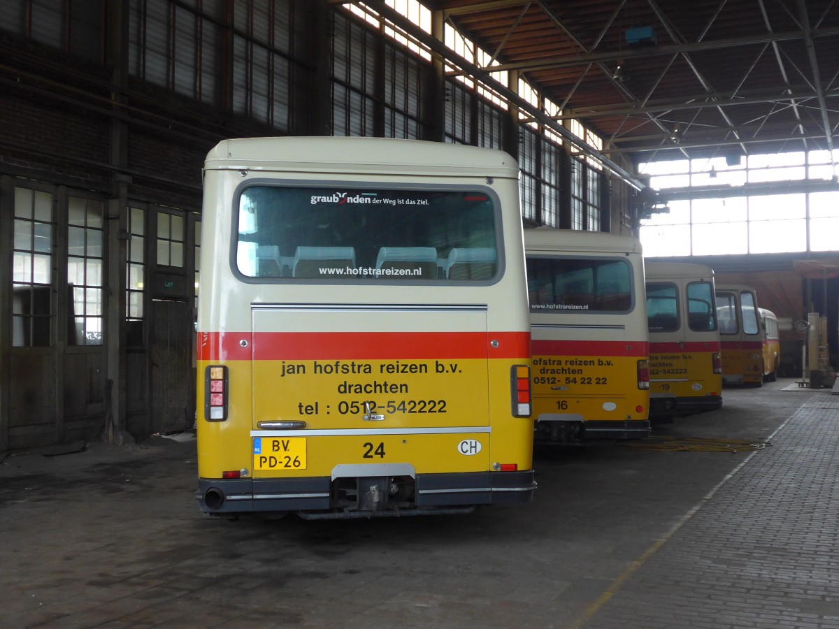 (156'922) - FRAM Drachten - Nr. 24/BV-PD-26 - Saurer/R&J (ex PostAuto Graub�nden; ex P 24'367) am 20. November 2014 in Drachten, Autobusmuseum