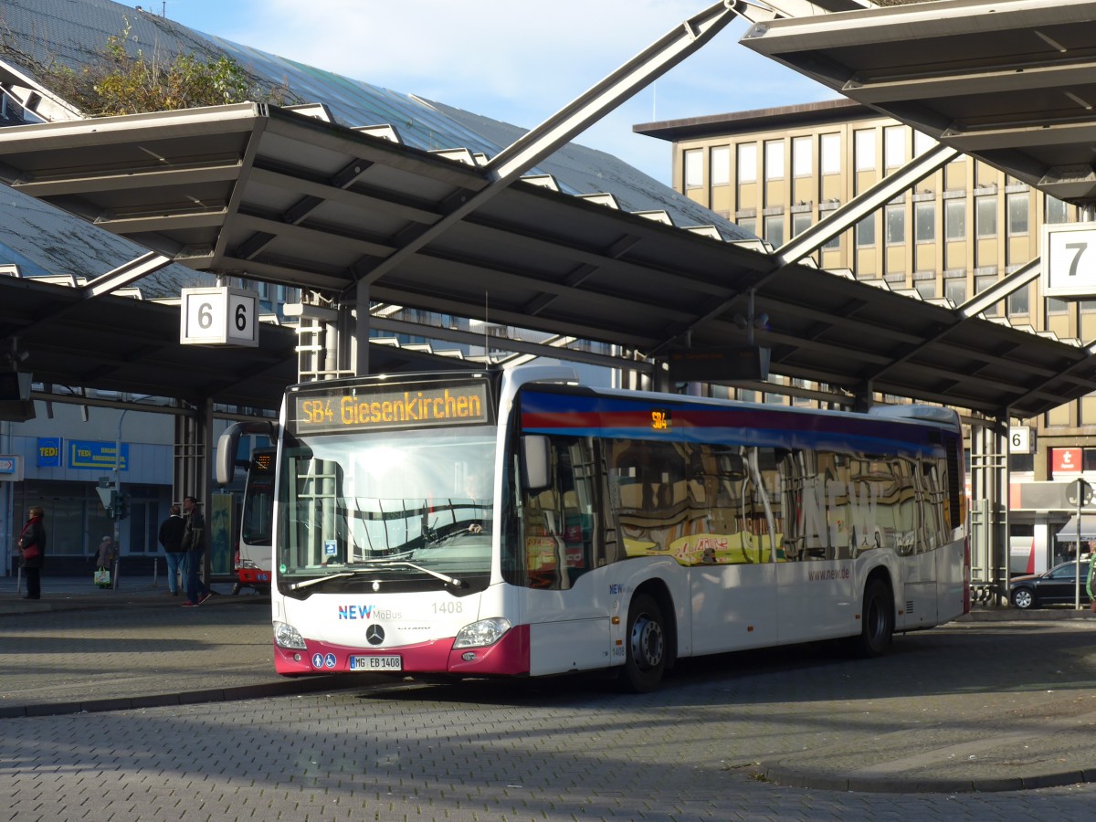 (157'319) - M�Bus, M�nchengladbach - Nr. 1408/MG-EB 1408 - Mercedes am 22. November 2014 beim Hauptbahnhof M�nchengladbach