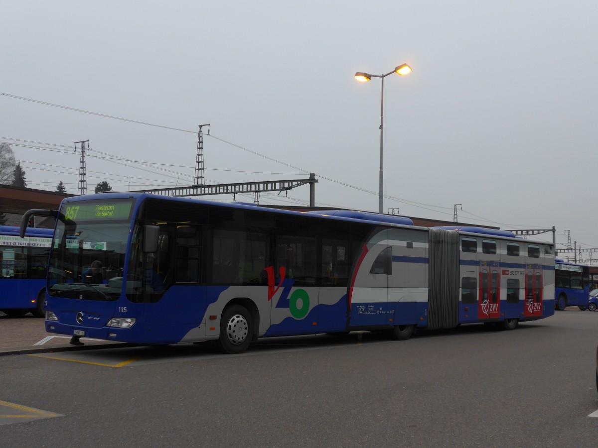 (157'561) - VZO Gr�ningen - Nr. 115/ZH 745'115 - Mercedes am 26. November 2014 beim Bahnhof Wetzikon