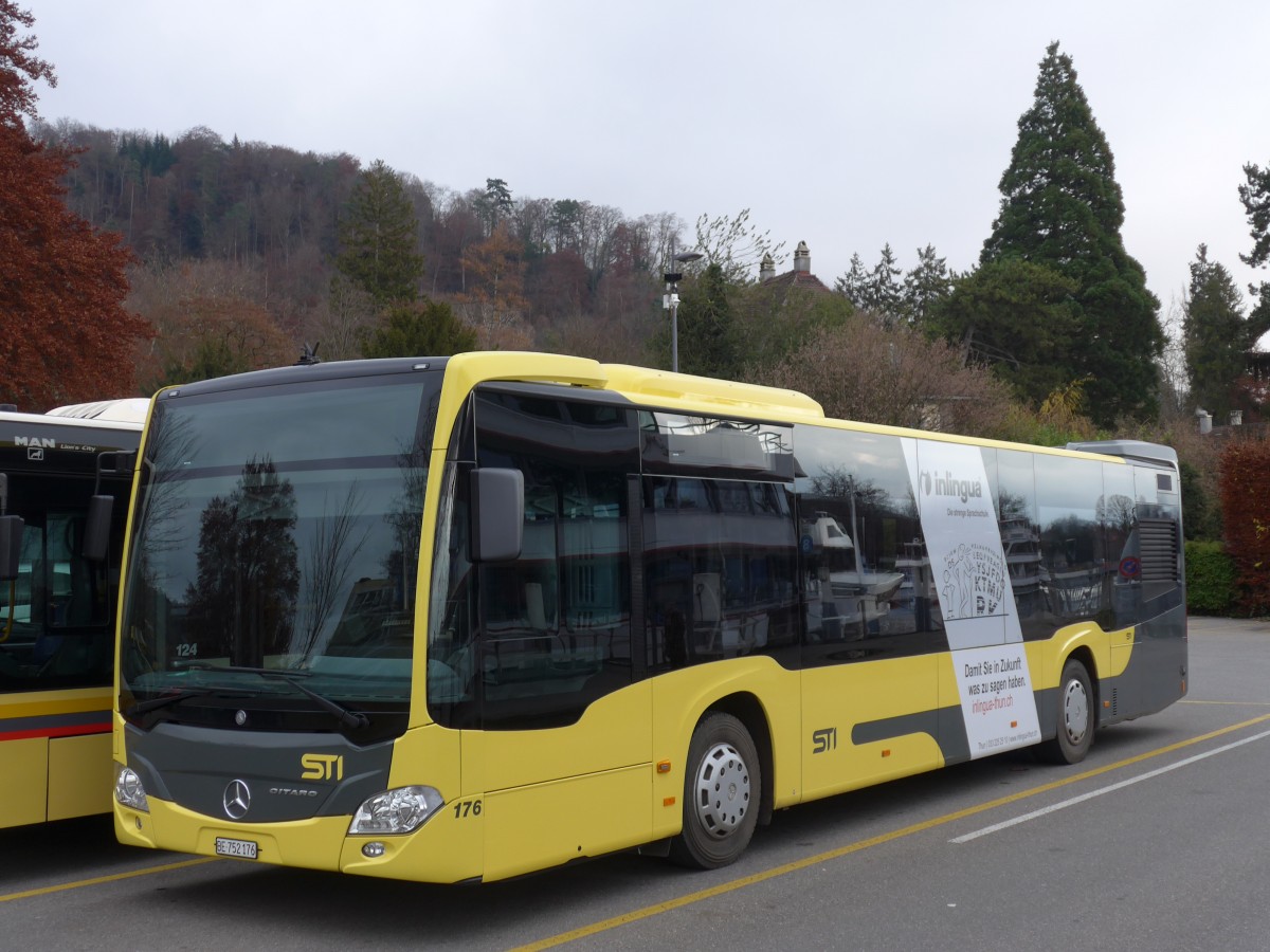 (157'601) - STI Thun - Nr. 176/BE 752'176 - Mercedes am 3. Dezember 2014 bei der Schiffl�ndte Thun