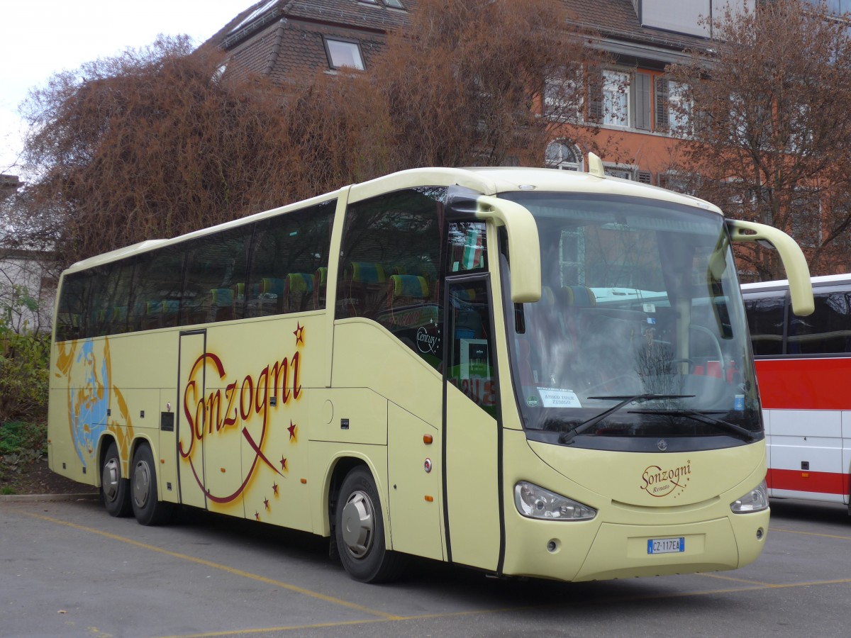 (157'754) - Aus Italien: Sonzogni, Zogno - CZ-117 EA - Scania/Irizar am 14. Dezember 2014 in Z�rich, Sihlquai