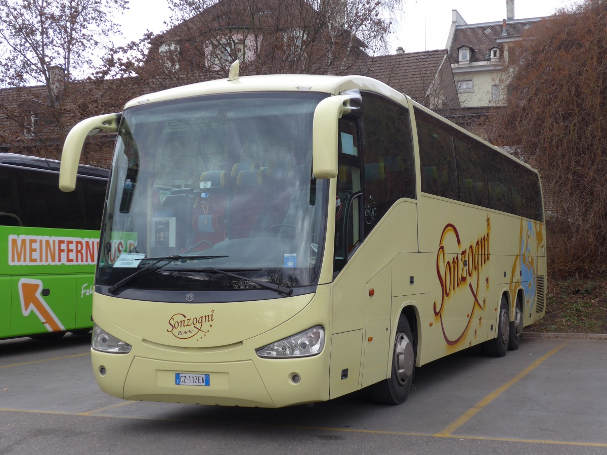 (157'757) - Aus Italien: Sonzogni, Zogno - CZ-117 EA - Scania/Irizar am 14. Dezember 2014 in Z�rich, Sihlquai
