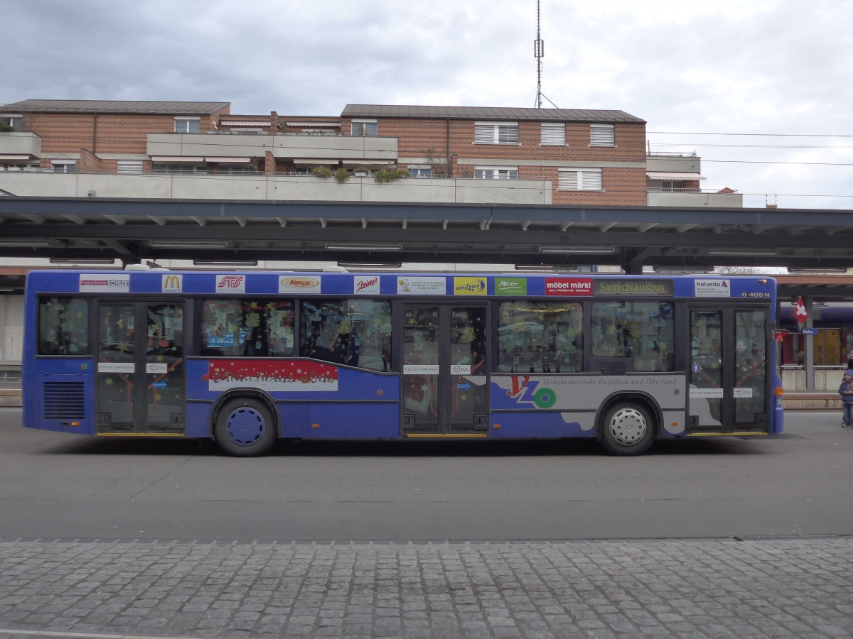 (157'768) - VZO Gr�ningen - Nr. 39/ZH 242'853 - Mercedes (ex Schneider, Meilen Nr. 7) am 14. Dezember 2014 beim Bahnhof Uster