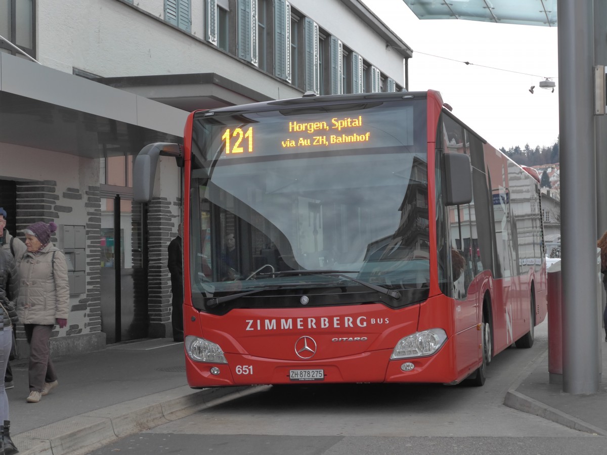 (157'783) - AHW Horgen - Nr. 651/ZH 878'275 - Mercedes am 14. Dezember 2014 beim Bahnhof W�denswil