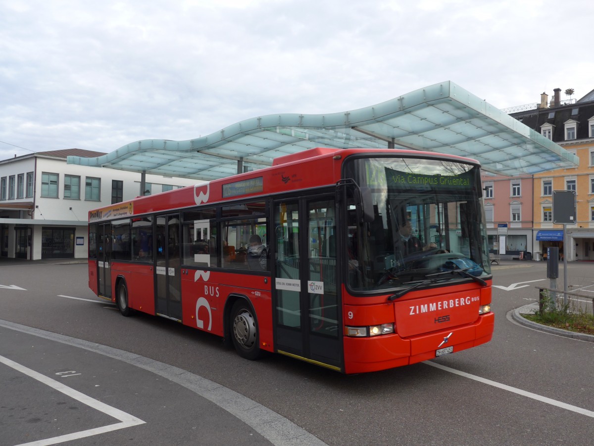 (157'794) - AHW Horgen - Nr. 9/ZH 687'451 - Volvo/Hess am 14. Dezember 2014 beim Bahnhof W�denswil
