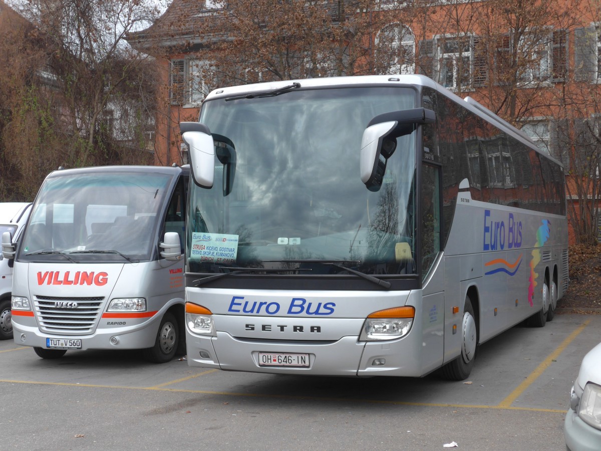 (157'798) - Aus Mazedonien: Euro Bus, Struga - Nr. 5702/OH 646-IN - Setra am 14. Dezember 2014 in Z�rich, Sihlquai