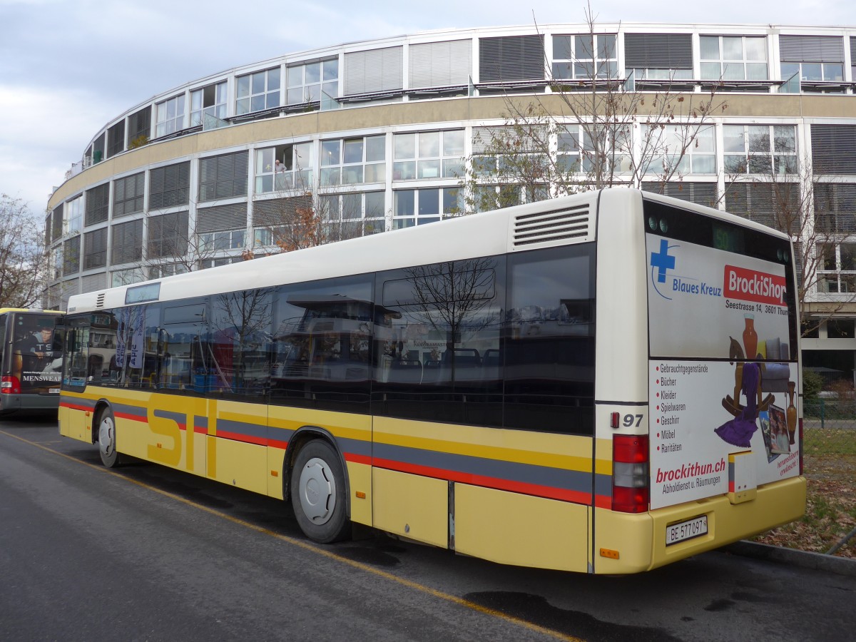 (157'807) - STI Thun - Nr. 97/BE 577'097 - MAN am 15. Dezember 2014 bei der Schiffl�ndte Thun