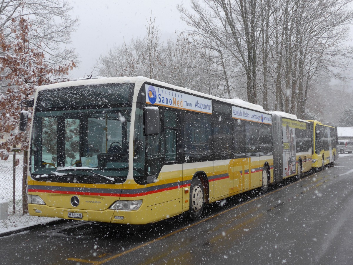 (157'970) - STI Thun - Nr. 136/BE 801'136 - Mercedes am 28. Dezember 2014 bei der Schiffl�ndte Thun
