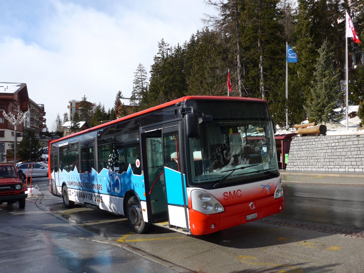 (158'188) - SMC Montana - Nr. 62/VS 114'062 - Irisbus am 4. Januar 2015 in Crans-Montana, T�l� Crans