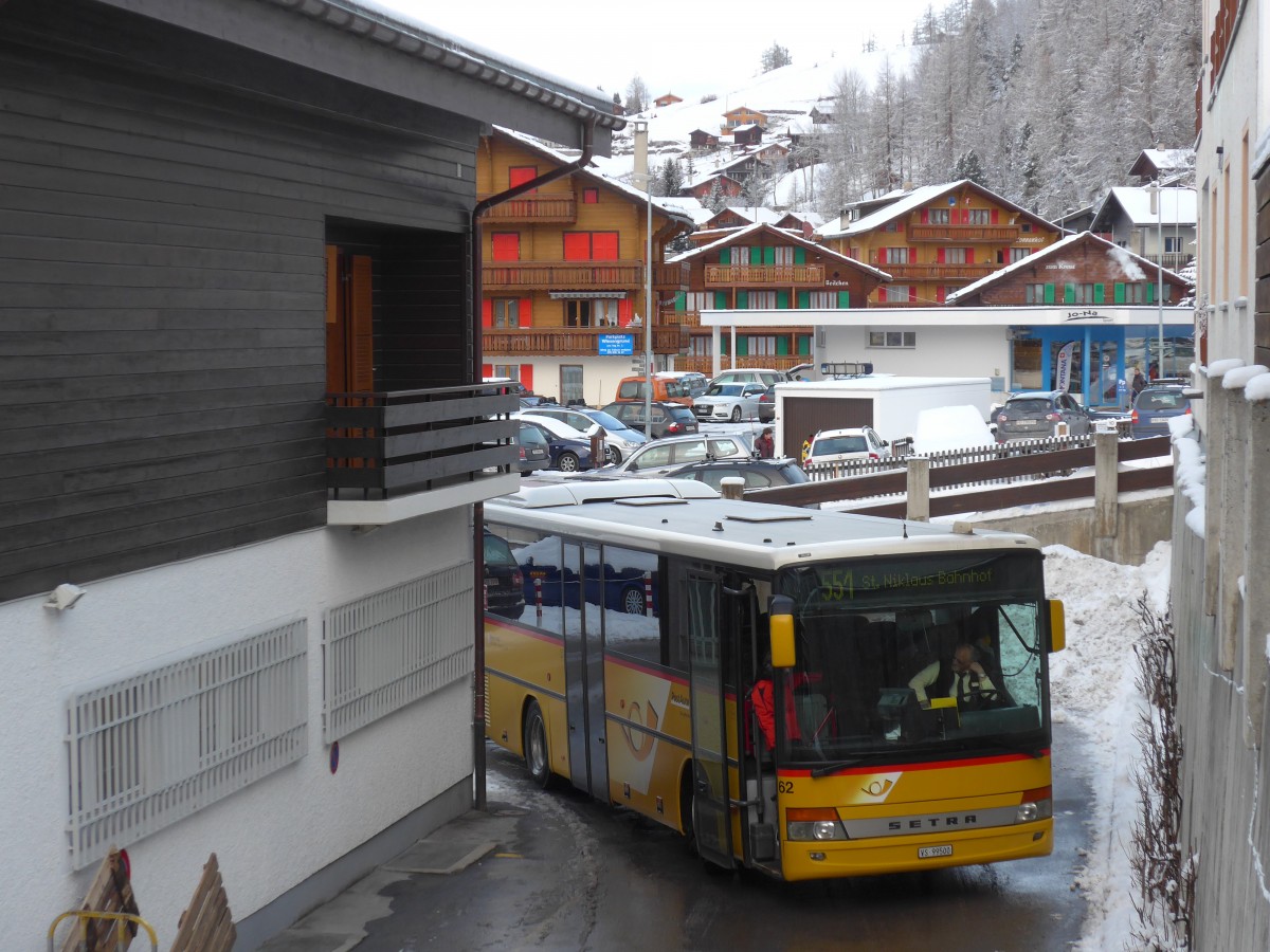 (158'435) - Zerzuben, Visp-Eyholz - Nr. 62/VS 99'500 - Setra am 18. Januar 2015 in Gr�chen, Post