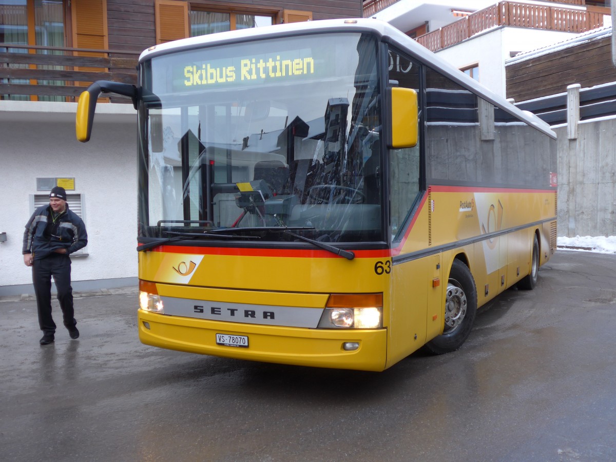 (158'437) - Zerzuben, Visp-Eyholz - Nr. 63/VS 78'070 - Setra am 18. Januar 2015 in Gr�chen, Post