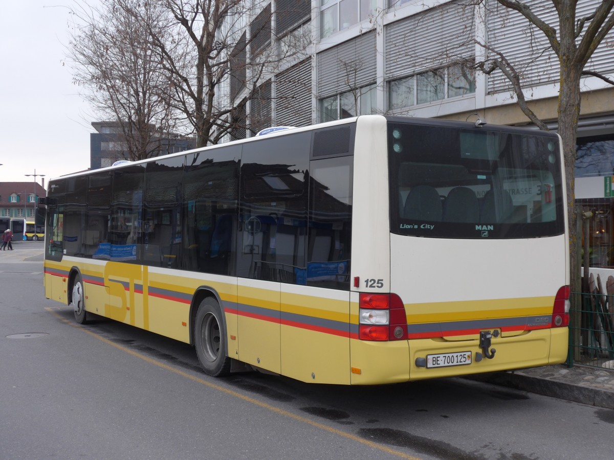 (158'469) - STI Thun - Nr. 125/BE 700'125 - MAN am 24. Januar 2015 bei der Schiffl�ndte Thun