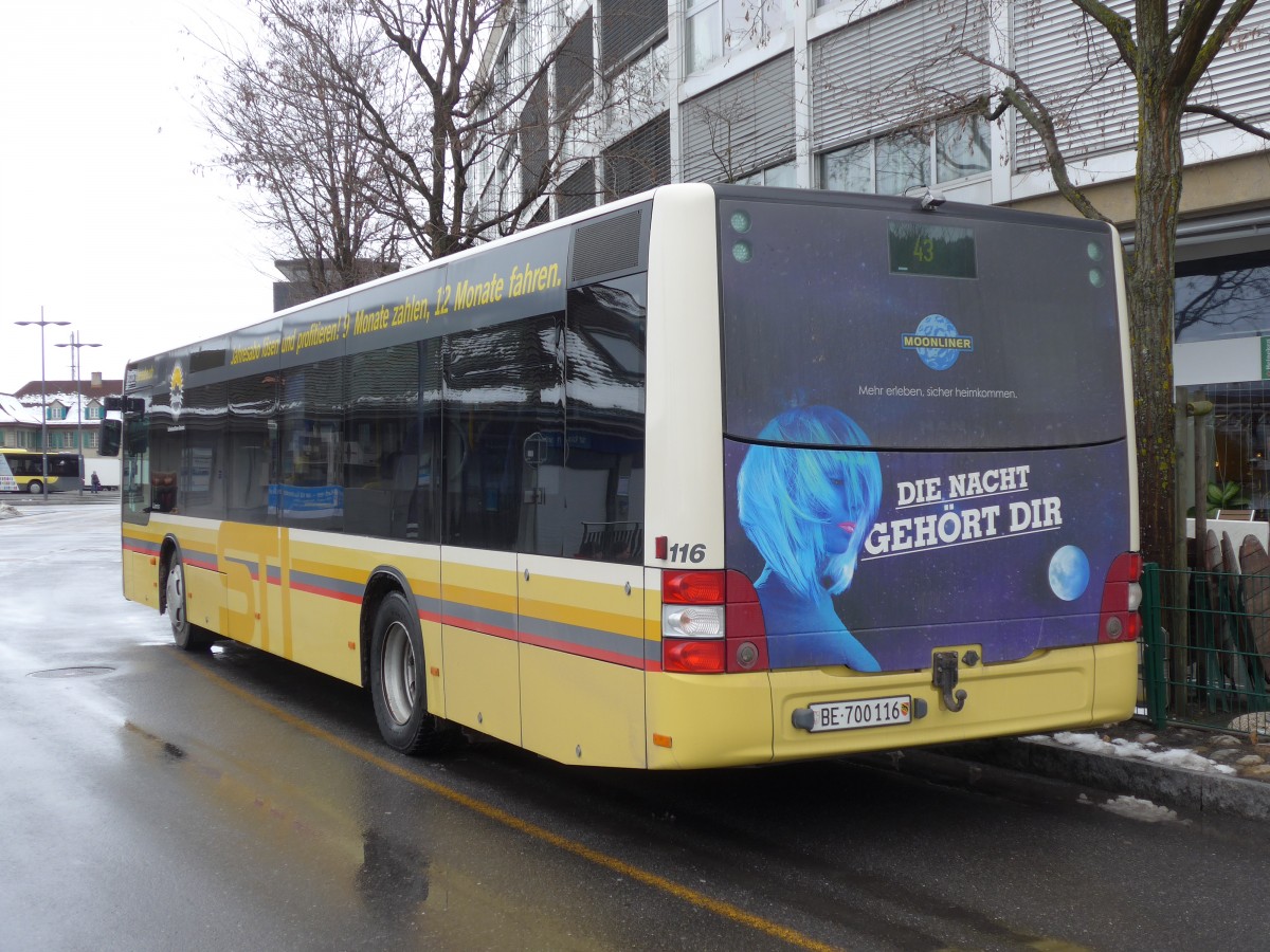 (158'509) - STI Thun - Nr. 116/BE 700'116 - MAN am 29. Januar 2015 bei der Schiffl�ndte Thun