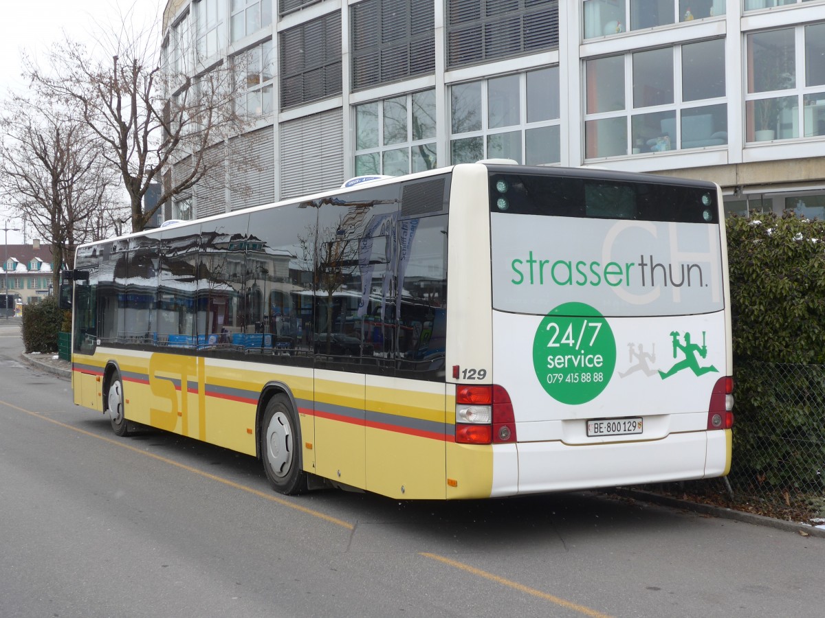 (158'641) - STI Thun - Nr. 129/BE 800'129 - MAN am 5. Februar 2015 bei der Schiffl�ndte Thun
