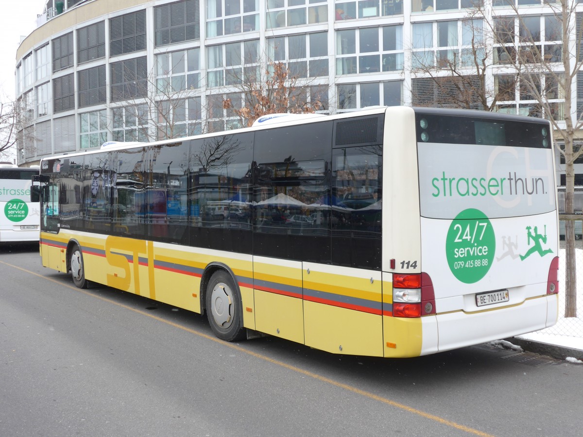 (158'642) - STI Thun - Nr. 114/BE 700'114 - MAN am 5. Februar 2015 bei der Schiffl�ndte Thun