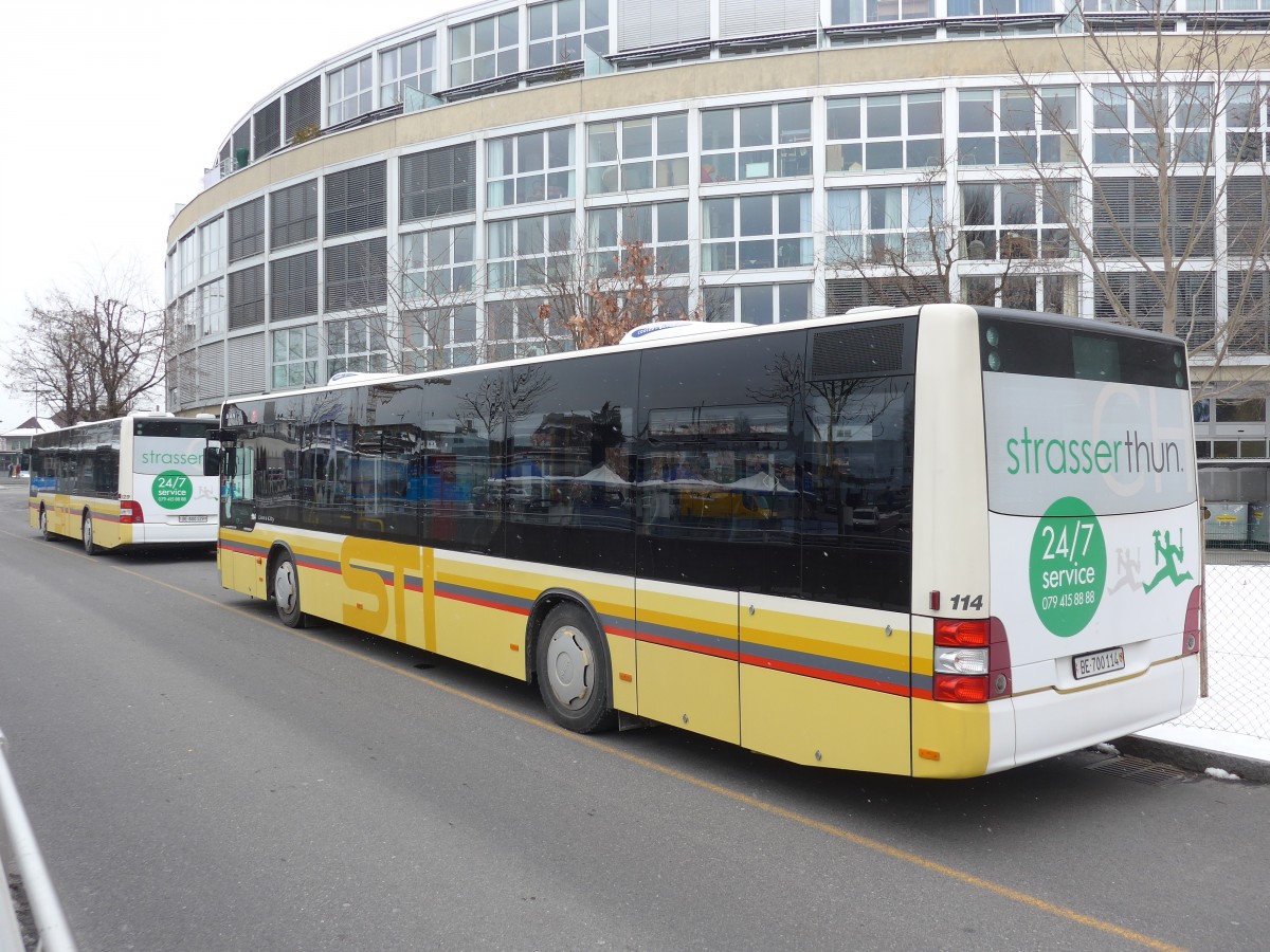 (158'643) - STI Thun - Nr. 114/BE 700'114 - MAN am 5. Februar 2015 bei der Schiffl�ndte Thun