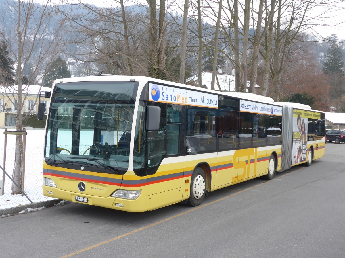 (158'670) - STI Thun - Nr. 136/BE 801'136 - Mercedes am 8. Februar 2015 bei der Schiffl�ndte Thun