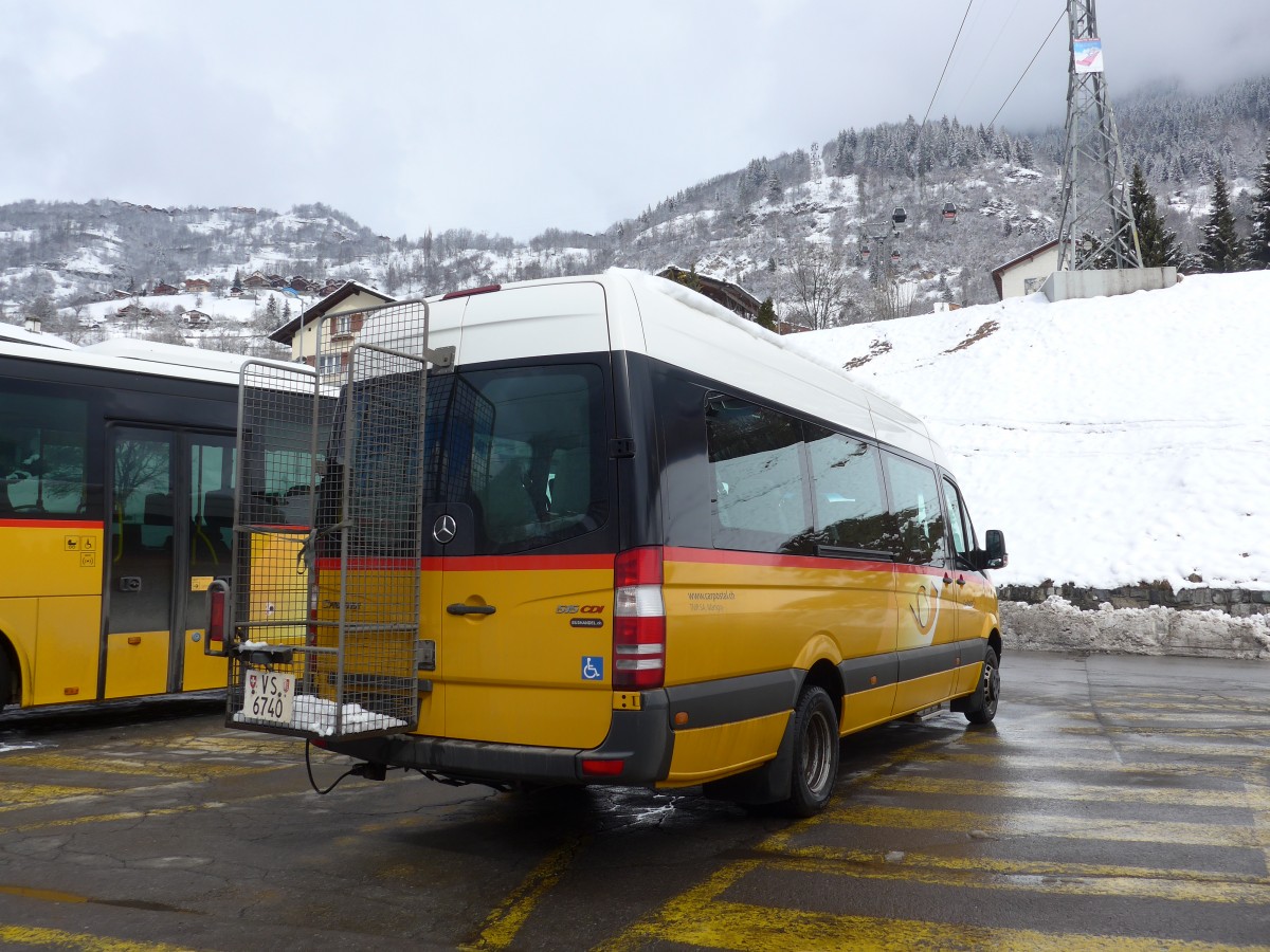 (158'847) - TMR Martigny - Nr. 131/VS 6740 - Mercedes am 22. Februar 2015 beim Bahnhof Le Ch�ble