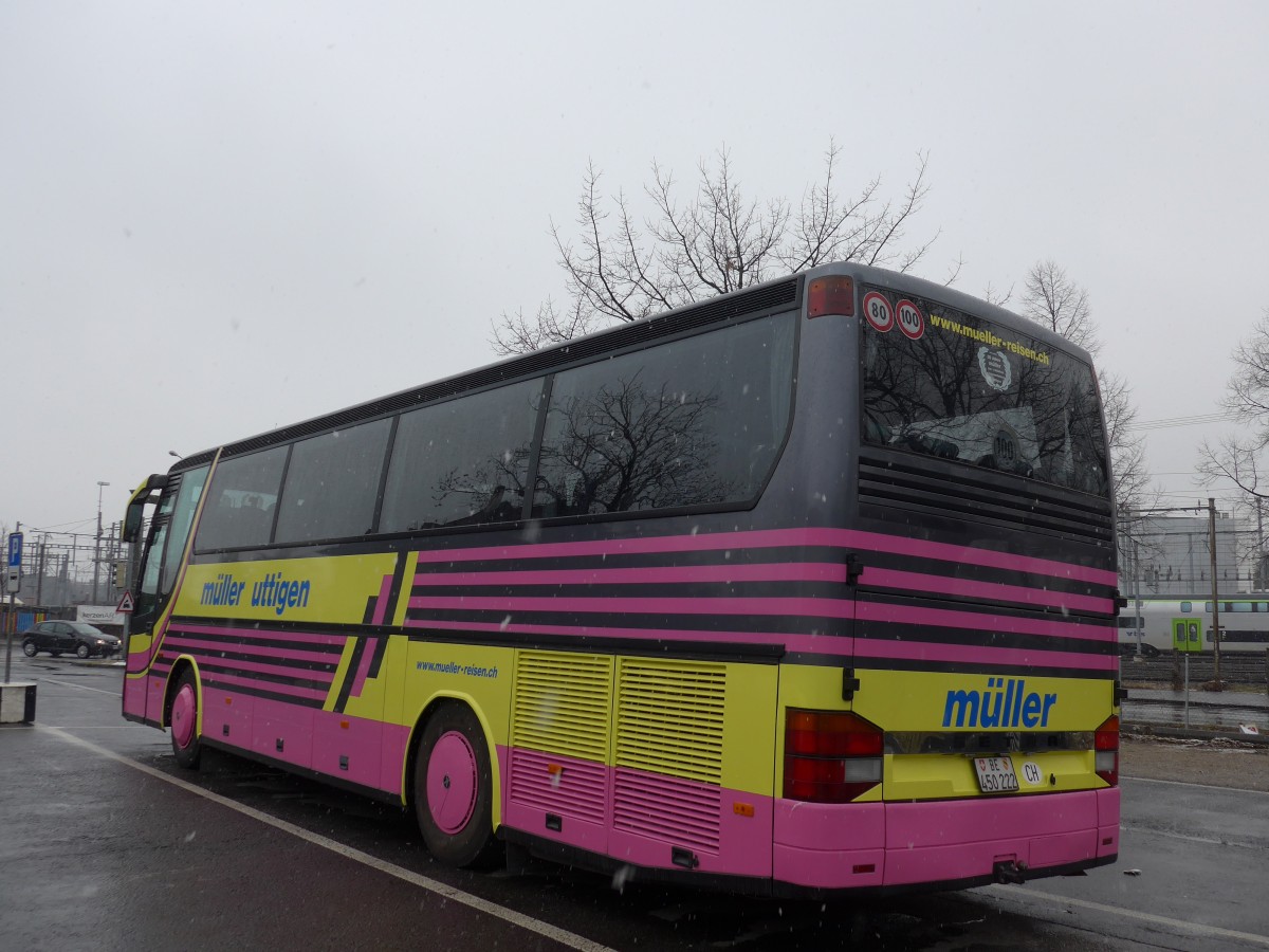 (158'885) - M�ller, Uttigen - BE 450'222 - Setra am 27. Februar 2015 in Thun, Seestrasse