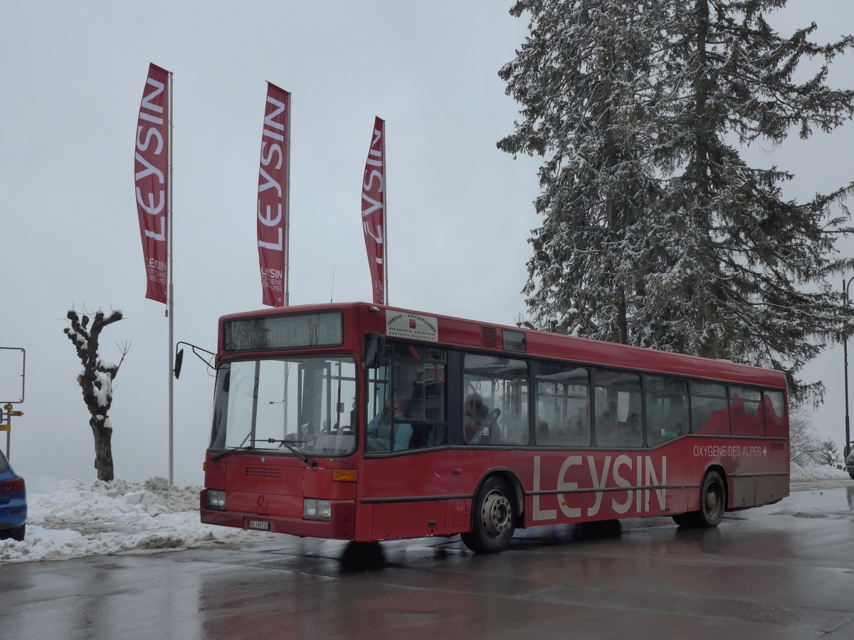 (158'907) - Leysin-Excursions, Leysin - VD 398'538 - Mercedes (ex Krada, D-B�blingen; ex VAG Freiburg/D Nr. 841) am 28. Februar 2015 beim Bahnhof Leysin-Feydey