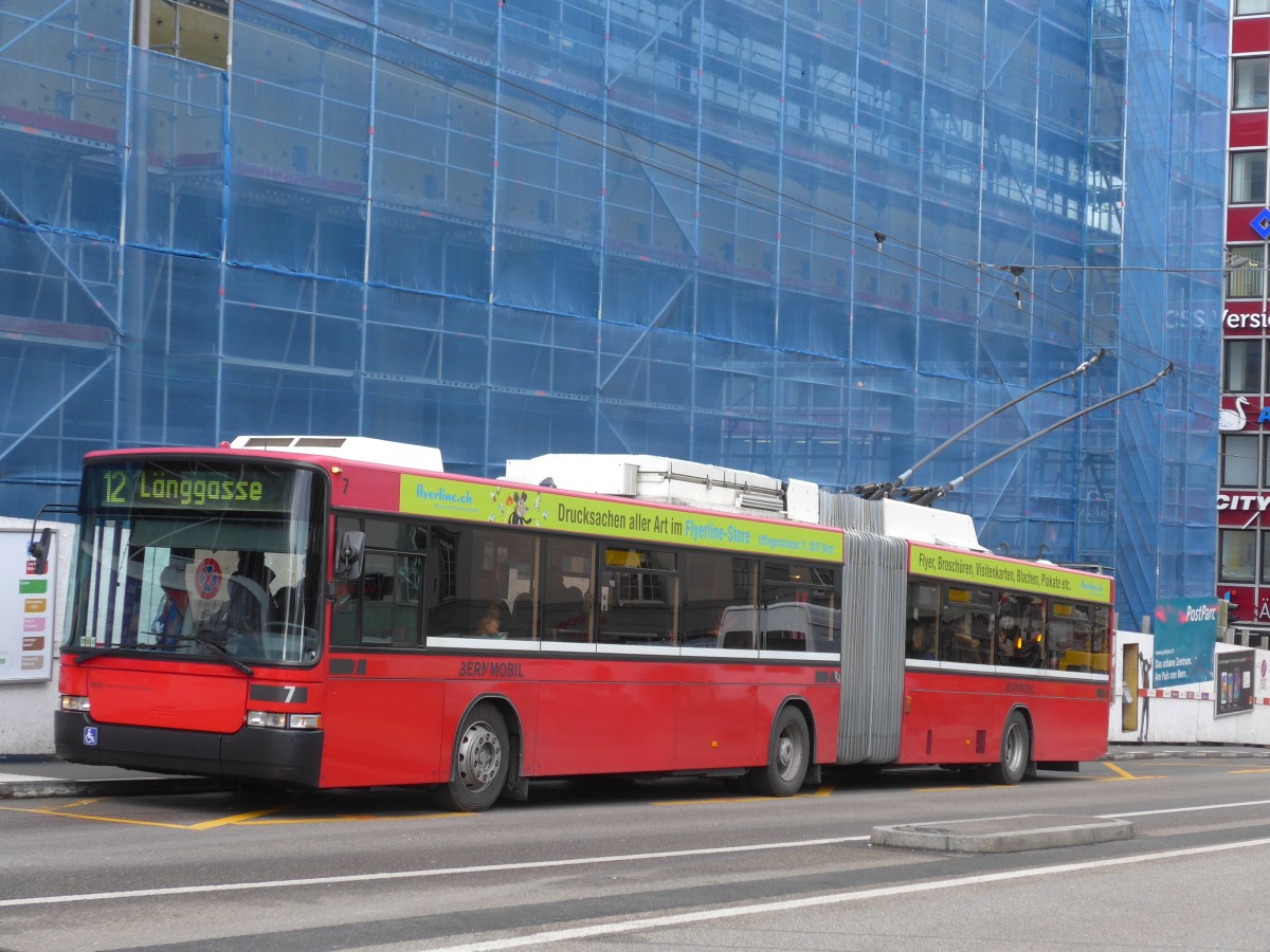 (158'935) - Bernmobil, Bern - Nr. 7 - NAW/Hess Gelenktrolleybus am 2. M�rz 2015 in Bern, Schanzenstrasse