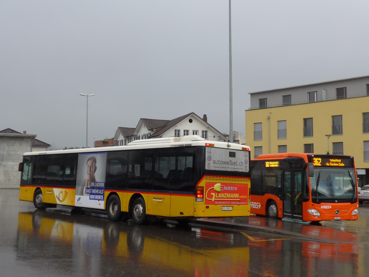 (158'948) - AVA Aarberg - Nr. 11/BE 88'931 - Setra (ex Nr. 8) am 2. M�rz 2015 beim Bahnhof Lyss