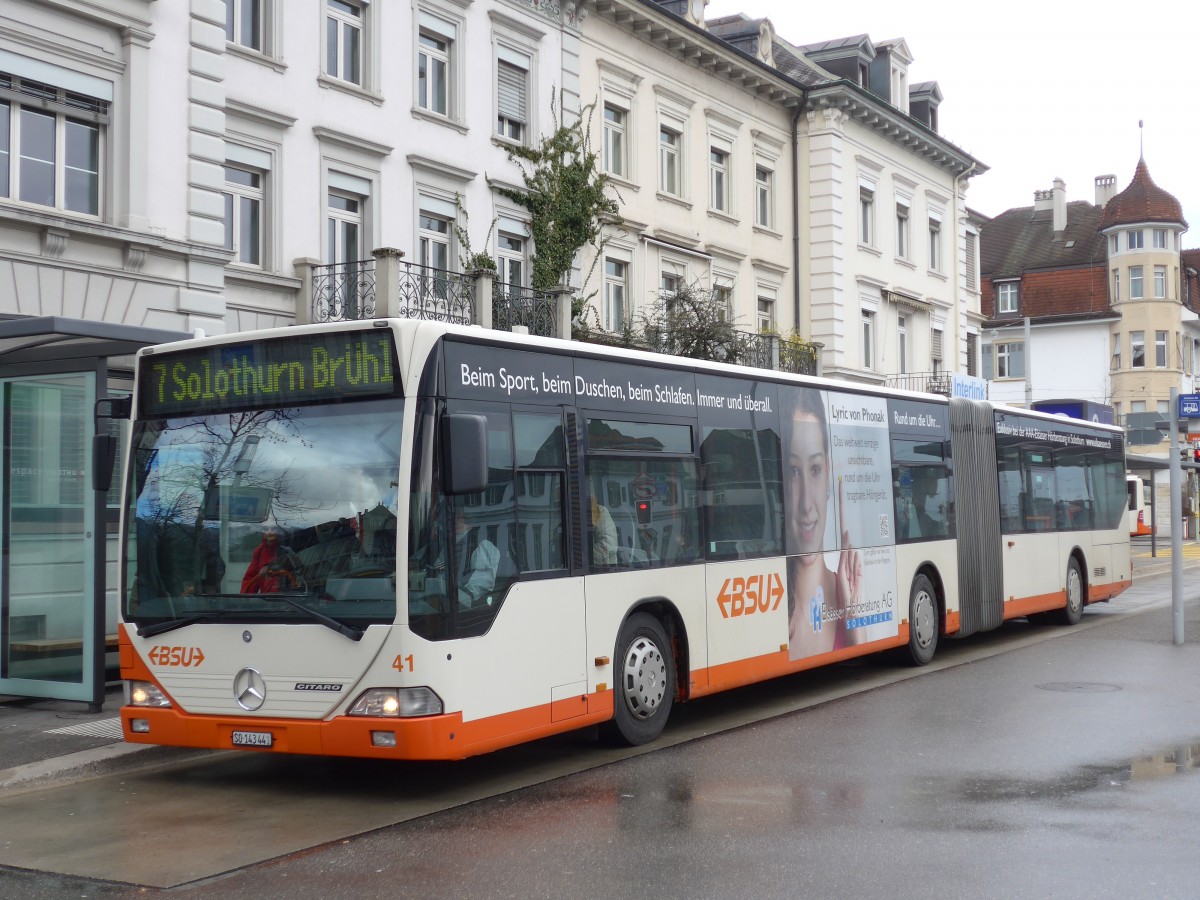 (159'014) - BSU Solothurn - Nr. 41/SO 143'441 - Mercedes am 2. M�rz 2015 beim Hauptbahnhof Solothurn