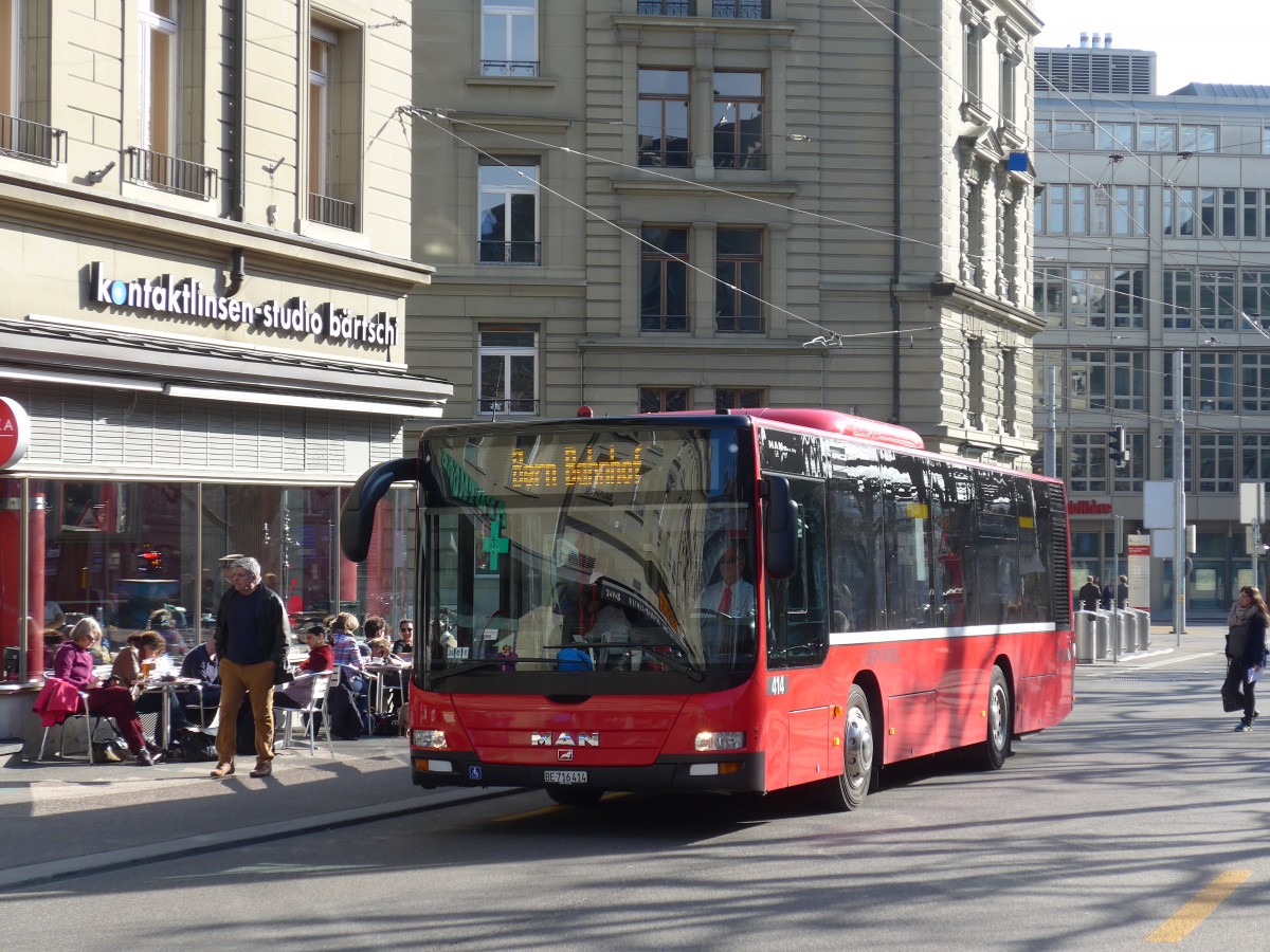 (159'033) - Bernmobil, Bern - Nr. 414/BE 716'414 - MAN am 9. M�rz 2015 in Bern, Hirschengraben