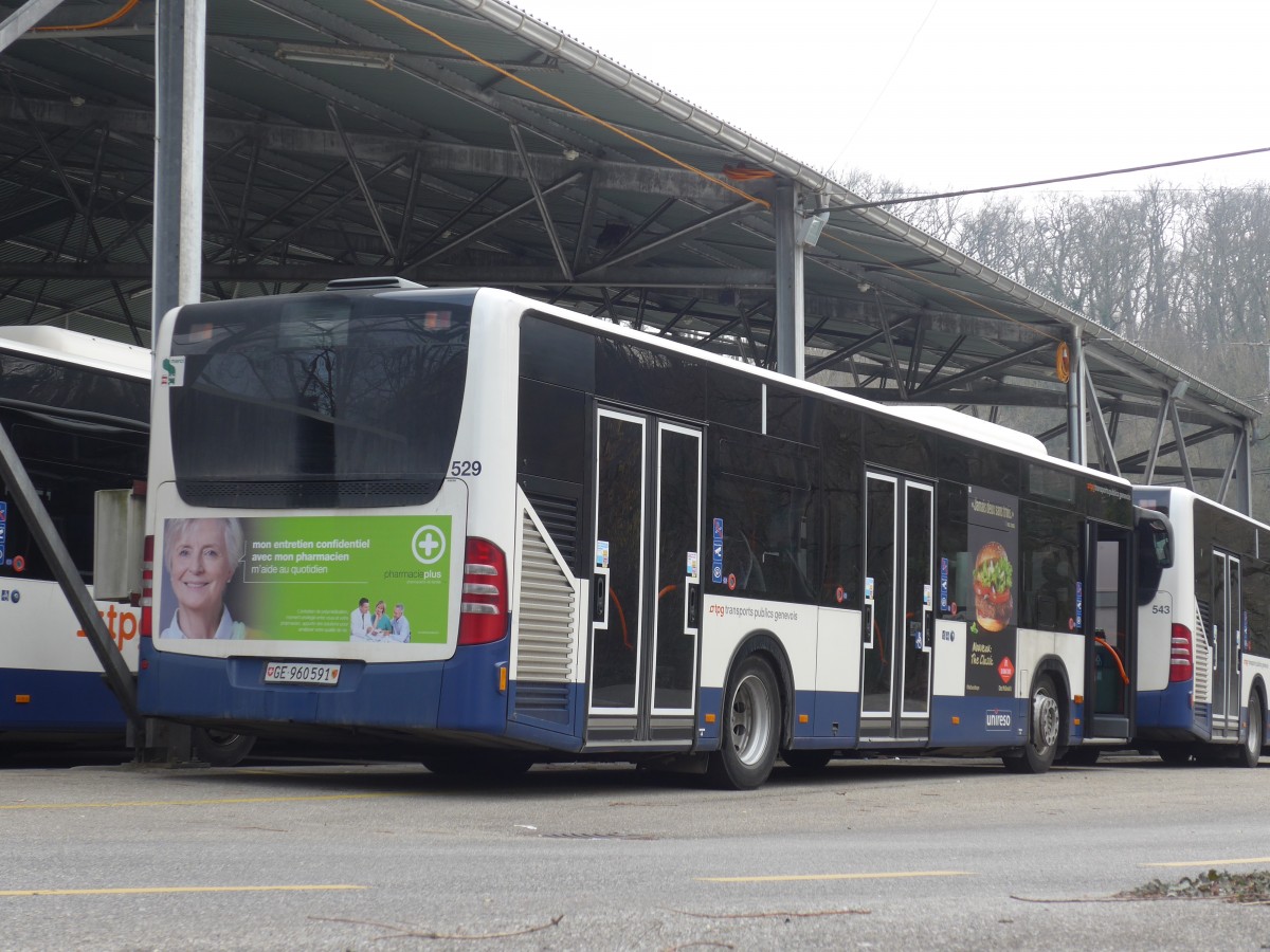 (159'110) - TPG Gen�ve - Nr. 529/GE 960'591 - Mercedes am 14. M�rz 2015 in Gen�ve, D�p�t Jonction