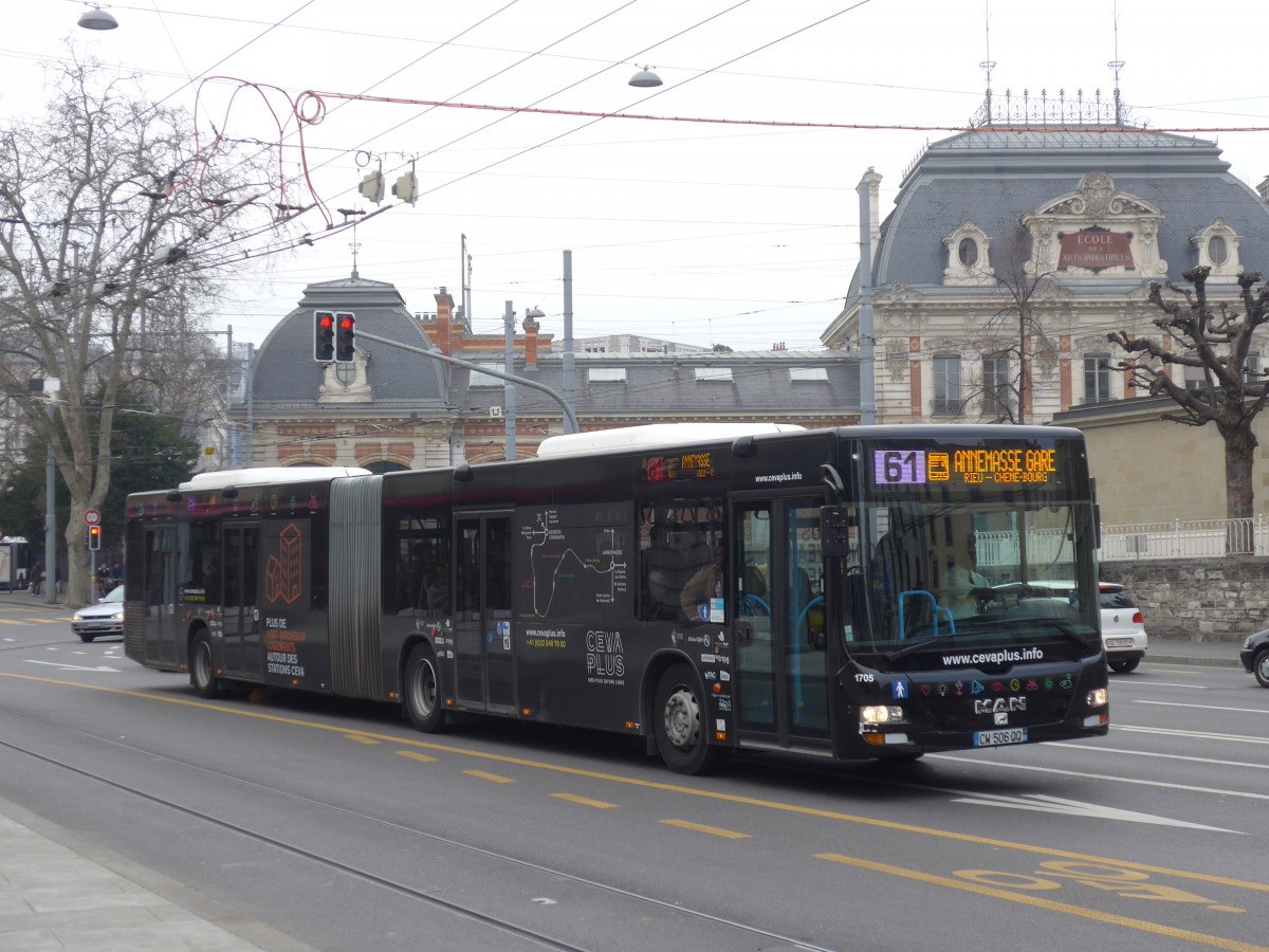 (159'165) - Aus Frankreich: TAC Annemasse - Nr. 1705/CW 506 QQ - MAN am 14. M�rz 2015 in Gen�ve, Place des Vingt-Deux-Cantons