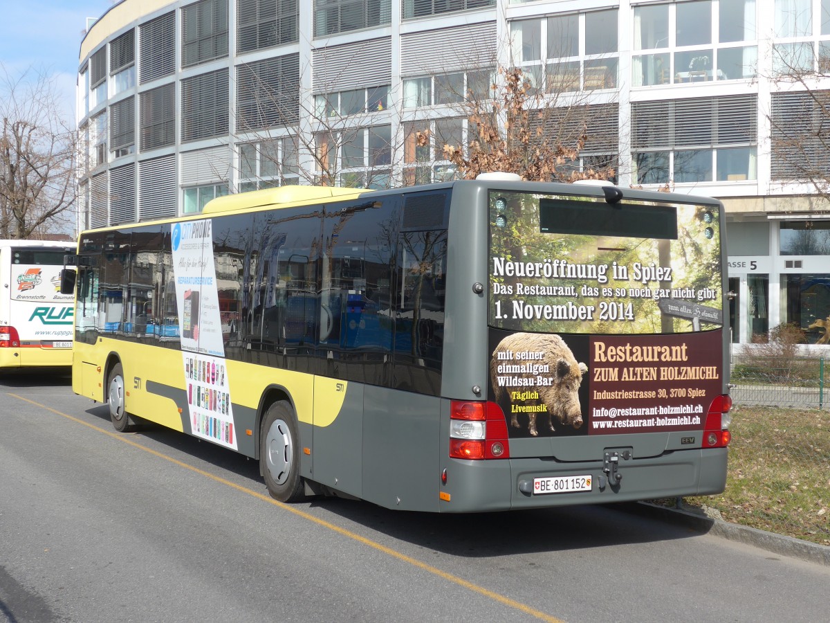 (159'180) - STI Thun - Nr. 152/BE 801'152 - MAN am 16. M�rz 2015 bei der Schiffl�ndte Thun