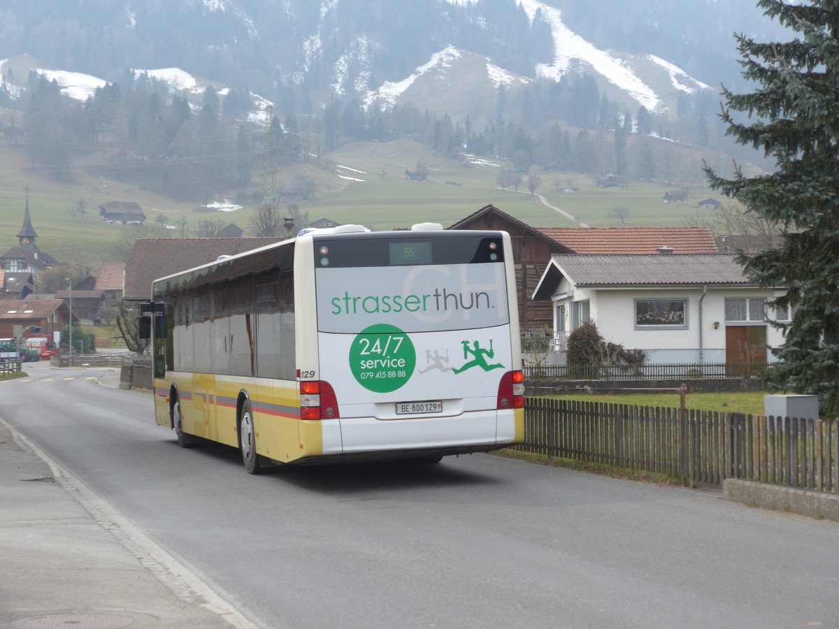 (159'186) - STI Thun - Nr. 129/BE 800'129 - MAN am 16. M�rz 2015 in Reutigen, Viehschauplatz