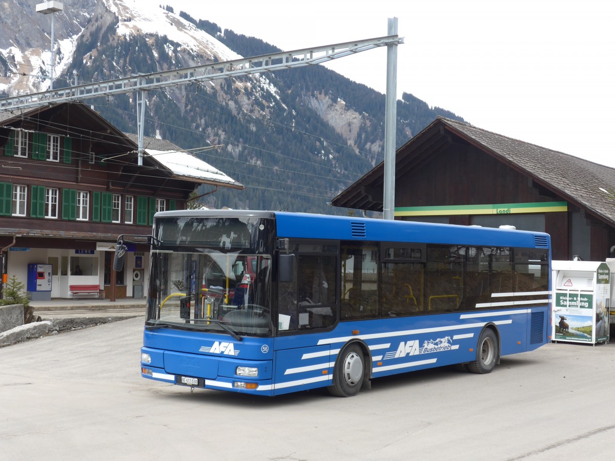(159'192) - AFA Adelboden - Nr. 56/BE 611'030 - MAN/G�ppel am 16. M�rz 2015 beim Bahnhof Lenk