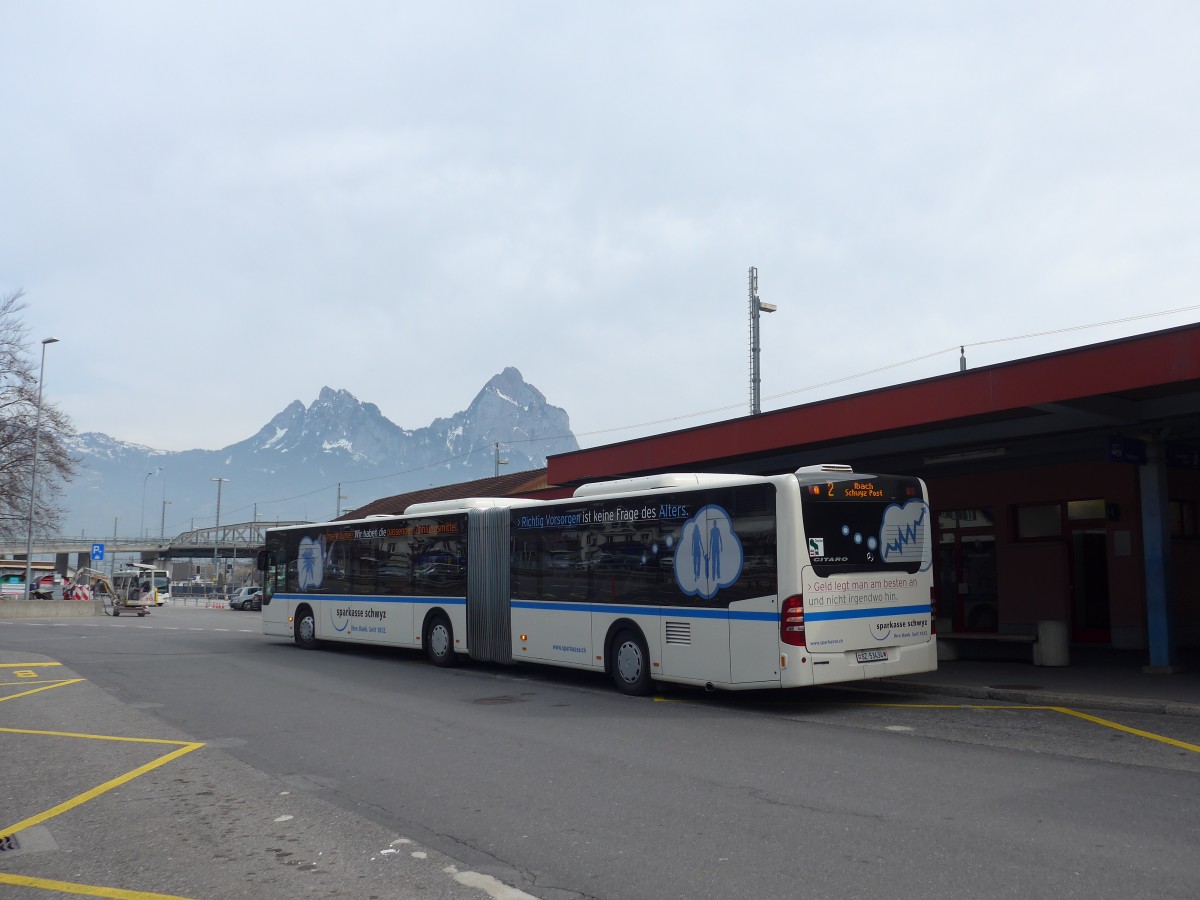 (159'238) - AAGS Schwyz - Nr. 34/SZ 53'434 - Mercedes am 17. M�rz 2015 beim Bahnhof Brunnen