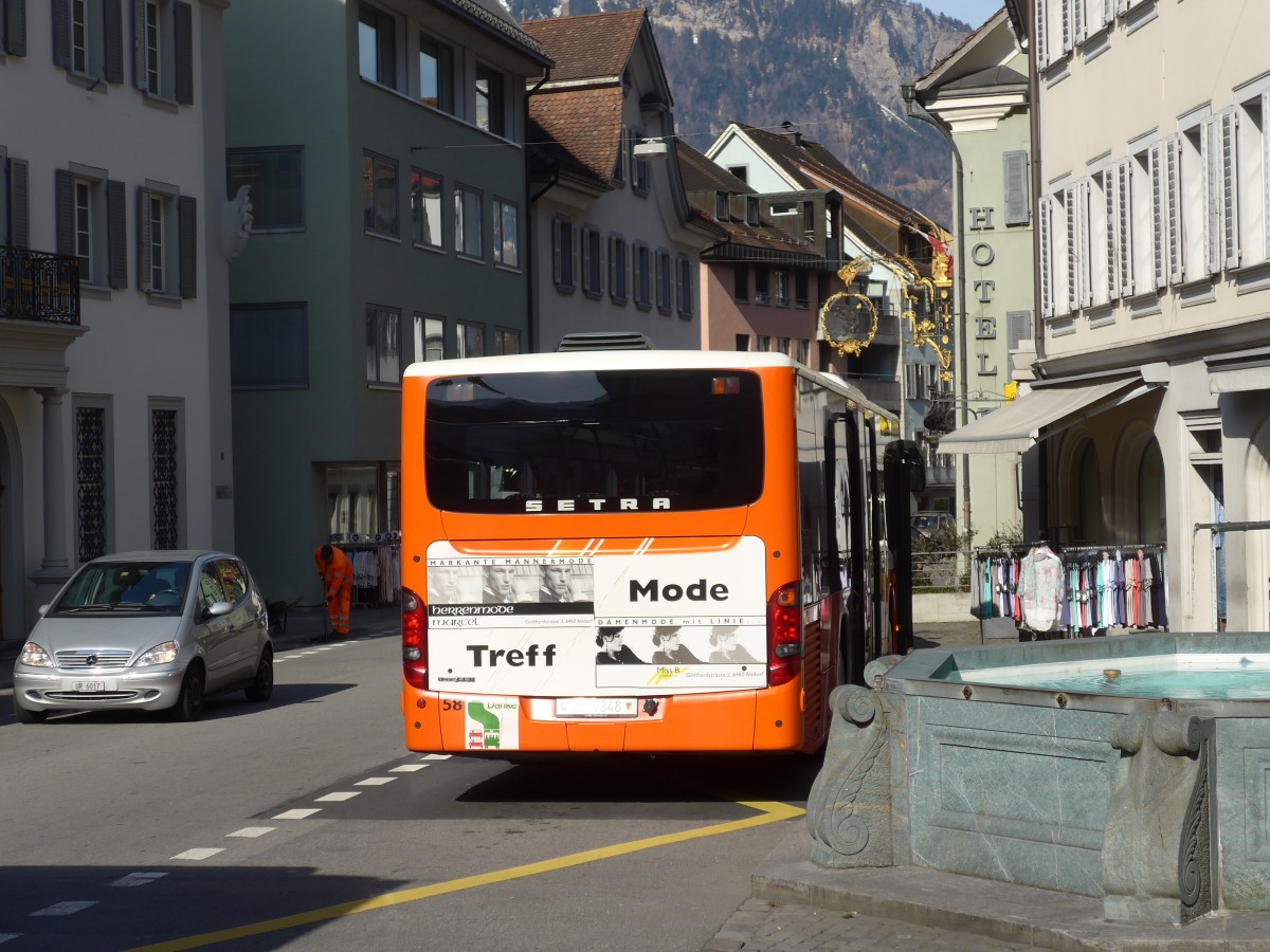 (159'283) - AAGU Altdorf - Nr. 58/UR 9348 - Setra am 18. M�rz 2015 in Altdorf, Telldenkmal