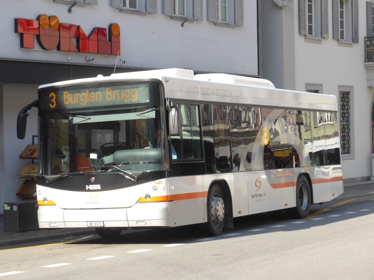 (159'285) - AAGU Altdorf - Nr. 5/UR 9329 - Scania/Hess am 18. M�rz 2015 in Altdorf, Telldenkmal