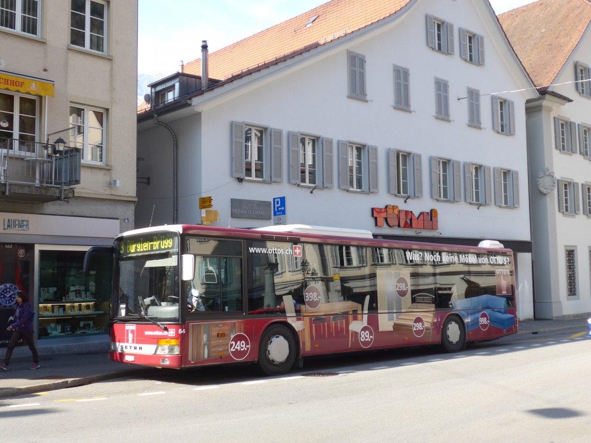 (159'297) - AAGU Altdorf - Nr. 54/UR 9298 - Setra (ex Vorf�hrfahrzeug EvoBus) am 18. M�rz 2015 in Altdorf, Telldenkmal