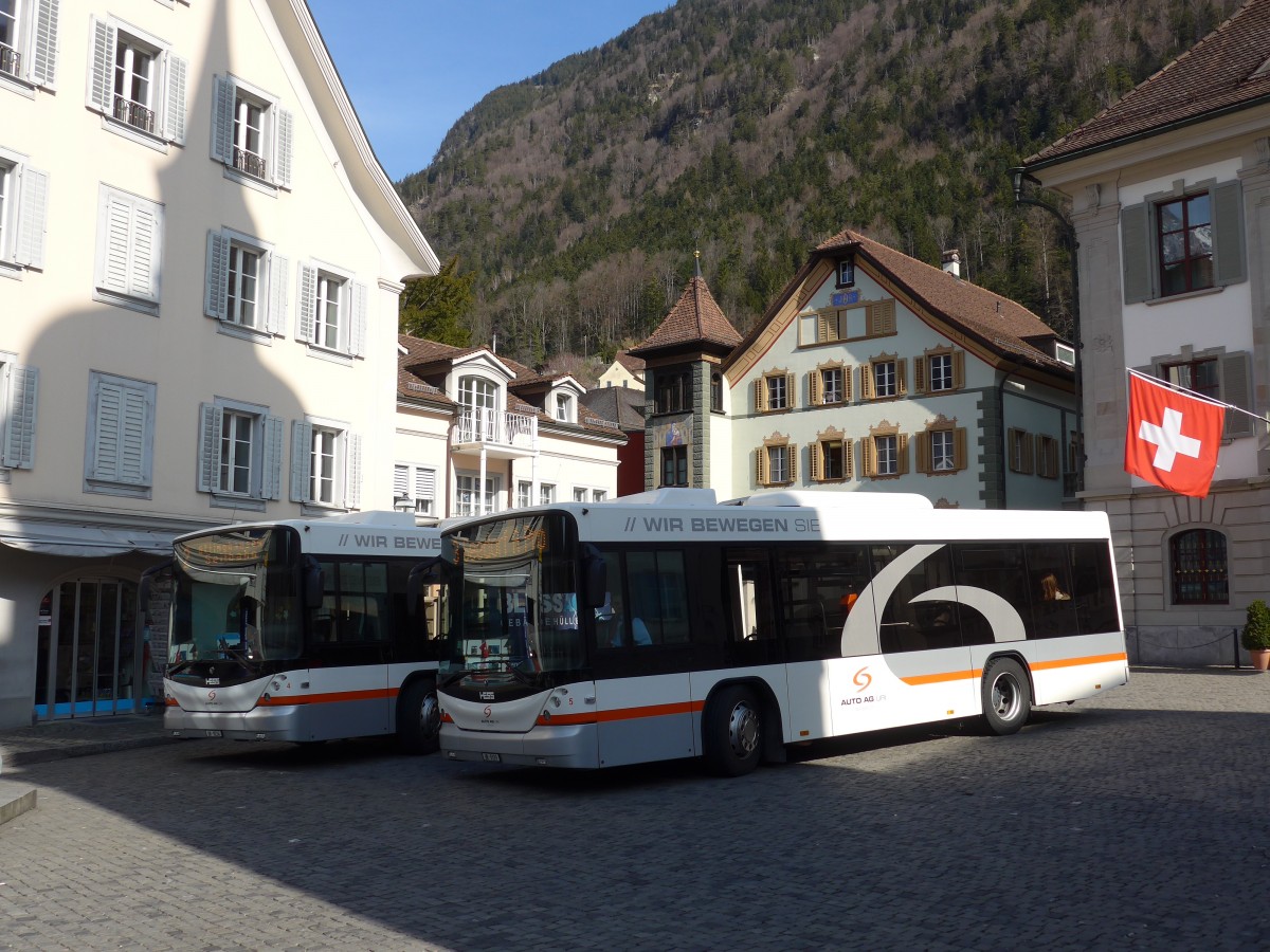 (159'298) - AAGU Altdorf - Nr. 5/UR 9329 - Scania/Hess am 18. M�rz 2015 in Altdorf, Telldenkmal