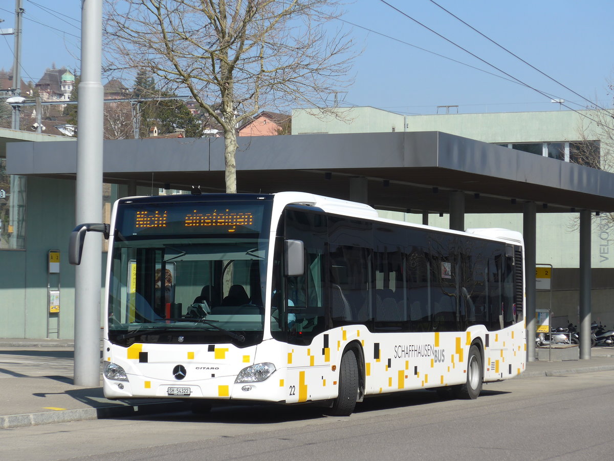 (159'301) - SB Schaffhausen - Nr. 22/SH 54'322 - Mercedes am 19. M�rz 2016 beim Bahnhof Schaffhausen
