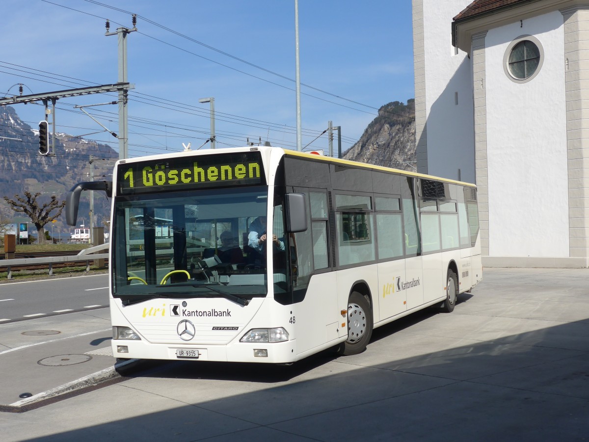 (159'304) - AAGU Altdorf - Nr. 48/UR 9315 - Mercedes am 18. M�rz 2015 in Fl�elen, Hauptplatz