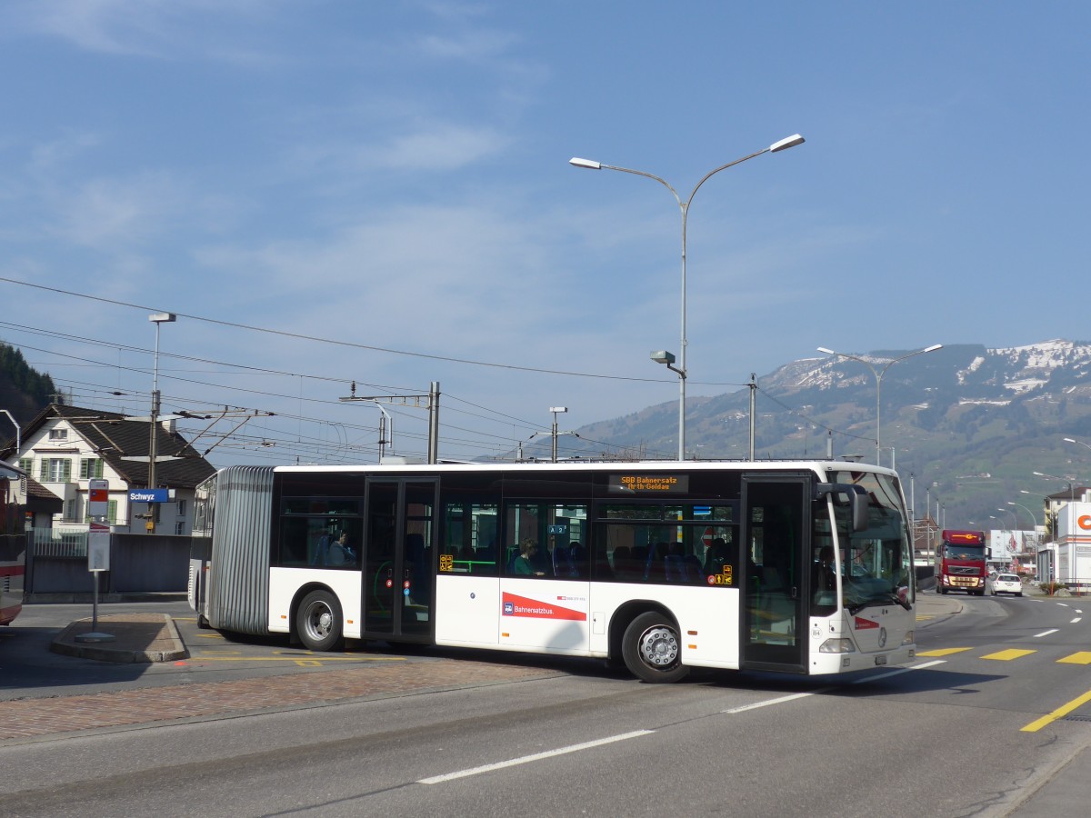 (159'320) - AAGS Schwyz - Nr. 84/SZ 118'684 - Mercedes (ex VR La Chaux-de-Fonds Nr. 228) am 18. M�rz 2015 beim Bahnhof Schwyz
