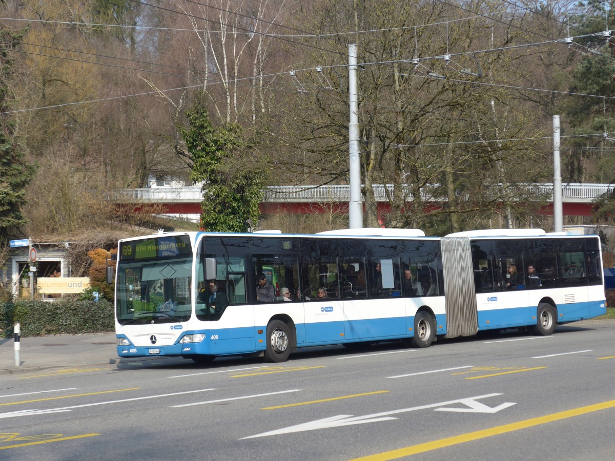 (159'371) - VBZ Z�rich - Nr. 406/ZH 745'406 - Mercedes am 19. M�rz 2015 in Z�rich, Bucheggplatz
