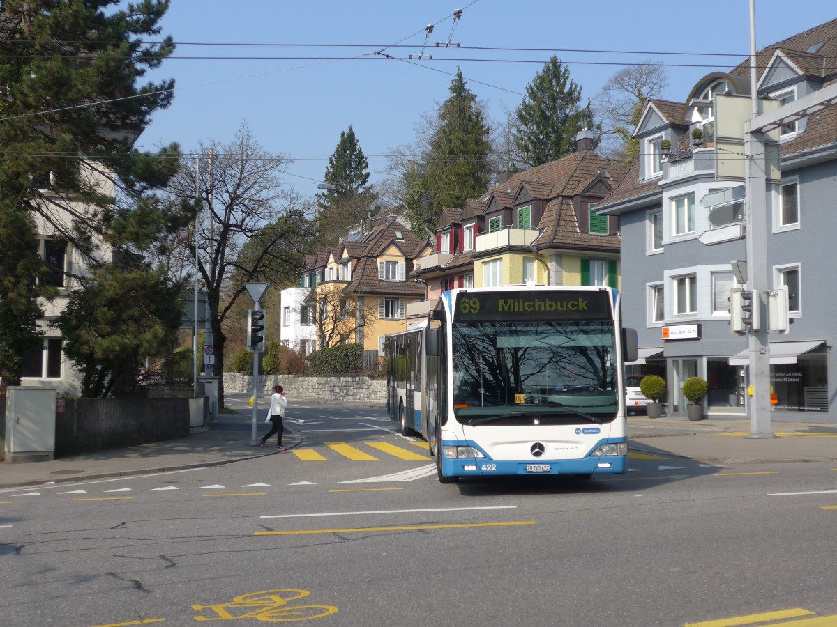 (159'380) - VBZ Z�rich - Nr. 422/ZH 745'422 - Mercedes am 19. M�rz 2015 in Z�rich, Bucheggplatz