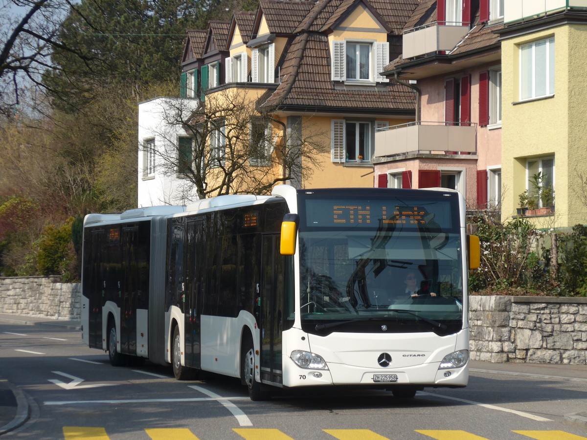 (159'395) - Welti-Furrer, Bassersdorf - Nr. 70/ZH 225'958 - Mercedes (ex EvoBus, Kloten) am 19. M�rz 2015 in Z�rich, Bucheggplatz